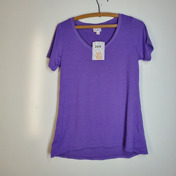 NWT 2 piece LulaRoe Christy T Purple and Navy.  Size XS - Picture 7 of 9
